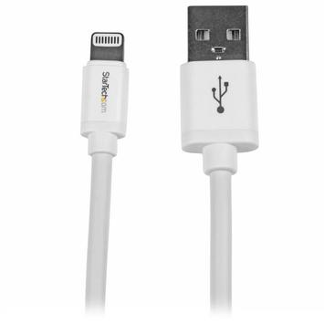 StarTech 2m (6ft) Long White Apple 8-pin Lightning Connector to USB Cable for iPhone / iPod / iPad - Charge and Sync Cable (USBLT2MW) - Lightning-kabel - Lightning / USB - 2 m (USBLT2MW)