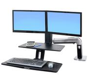 Ergotron WorkFit-A Dual Workstation with Suspended Keyboard Standing Desk - monteringssett - for 2 LCD-skjermer / tastatur / mus (24-392-026)