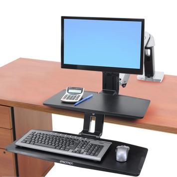 Ergotron WorkFit-A with Suspended Keyboard, Single LD Standing Desk - stativ - for LCD-skjerm / tastatur (24-390-026)