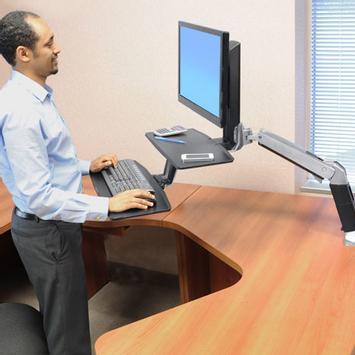 Ergotron WorkFit-A Single HD Workstation with Suspended Keyboard Standing Desk - monteringssett - for LCD-skjerm / tastatur / mus (24-391-026)