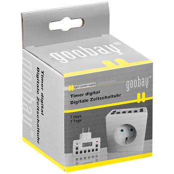 WENTRONIC Timer för jordade uttag, digital, display, 12/24h, 230V/ 16A/ 3500W (93256)