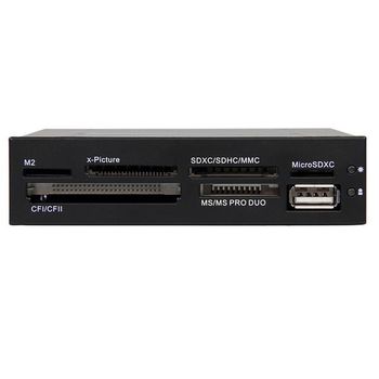 STARTECH StarTech.com Interner USB 2.0 Kartenleser 3,5 (8,9cm) - 22-in-1 Front Panel Card Reader - Multi Speicherkartenleser für SD / CF / MMC - Kartenleser - 22 in 1 - 8,9 cm (3,5 Zoll) (Multi-Format) - USB 2 (35FCREADBK3)