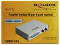 DELOCK Data Switch 2-port 2x Parallel D-Sub25Pin ->1x Bu/Bu (87618)