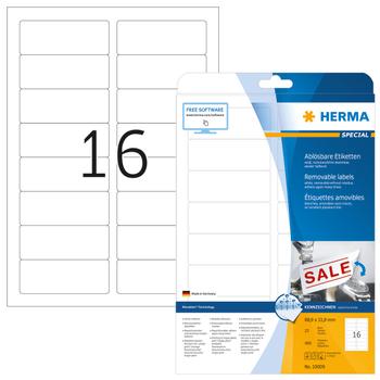 HERMA Etiketten A4 weiß 88,9x33,8 mm ablösbar Papier 400 St. (10009)