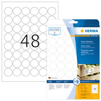 HERMA Power Labels A4 Ø 30 mm round 1200pcs (10915)
