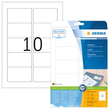 HERMA Etiketten Premium A4 weiß 83,8x50,8 mm Papier 250 St. (5028)
