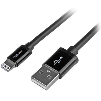 StarTech 2m (6ft) Long Black Apple® 8-pin Lightning Connector to USB Cable for iPhone / iPod / iPad - Charge and Sync Cable (USBLT2MB) - Lightning-kabel - Lightning / USB - 2 m (USBLT2MB)