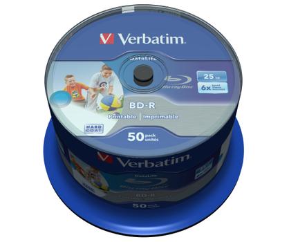 VERBATIM BD-R, 6x, 25GB/ 200tim,  Wide Inkjet Printable,  50-p spindel (43812)