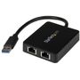 STARTECH USB 3.0 to Dual Port Gigabit Ethernet Adapter NIC w/ USB Port	