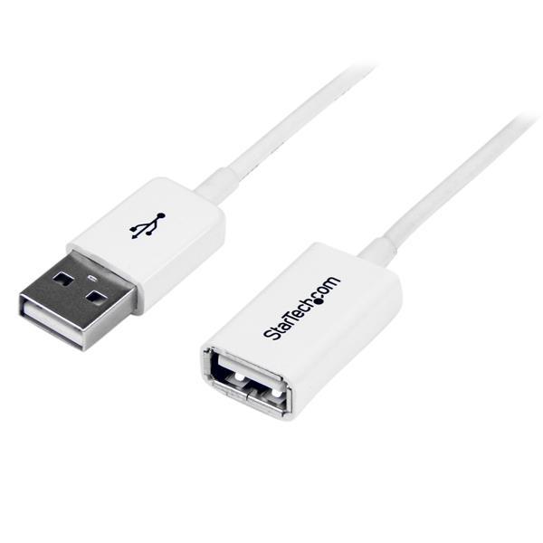 StarTech - 3m White USB 2.0 Extension Cable Cord - A to A - USB Male to Female Cable - 1x USB A (M), 1x USB A (F) - White, 3 meter (USBEXTPAA3MW) - USB-forlengelseskabel - USB til USB - 3 m