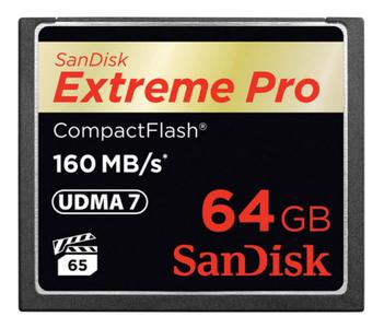 SANDISK Extreme Pro CF-card - 160/150MB - 64GB (SDCFXPS-064G-X46)
