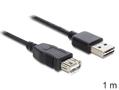 DELOCK USB Kabel A -> A St/Bu 1.00m sw Easy USB Verl. (83370)