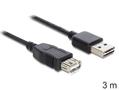 DELOCK USB Kabel A -> A St/Bu 3.00m sw Easy USB Verl. (83372)