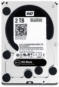 WESTERN DIGITAL WD Desktop Black 2TB HDD 7200rpm 6Gb/s serial ATA sATA 64MB cache 3,5inch intern RoHS compliant Bulk (WD2003FZEX)