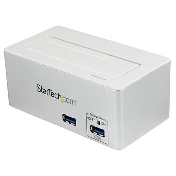STARTECH USB 3 SATA HDD SSD Dock w/ Fast Charge Hub & UASP - White (SDOCKU33HW)