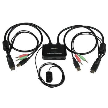 STARTECH 2 Port USB HDMI Cable KVM Switch with Audio and Remote Switch ? USB Powered (SV211HDUA)