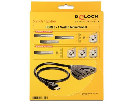 DELOCK DATA-Switch Bidirectional HDMI 3in1 (87619)