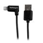 STARTECH StarTech.com 2 m hoekige zwarte Apple 8-polige Lightning-connector naar USB-kabel voor iPhone / iPod / iPad - Lightning-kabel - Lightning male naar USB male - 2 m - dubbel afgeschermd - zwart - connec