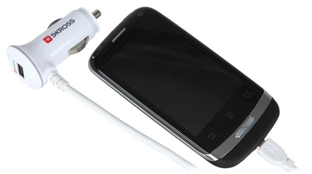 SKROSS Midget plus, ciggadapter,  MICRO-USB Typ B ha, vit (2.900613)