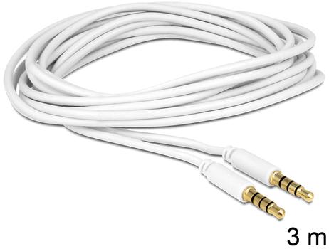 DELOCK Audio-Klinkenkabel 3m, weiß [3,5mm 4 Pin Kl (83442)