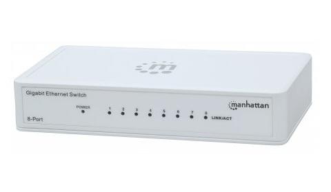 MANHATTAN 8-Port Gigabit Ethernet Switch, Desktop Size, Plastic, IEEE 802.3az (E (560702)