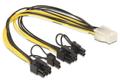 DELOCK 8 pin PCI Express-strøm med aftagelig 2 pin sektion (male) - 6 pin PCI Express-strøm (female) 30cm (83433)