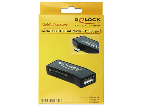 DELOCK Card Reader USB micro B -> SD/ microSD +USB OTG extern (91730)