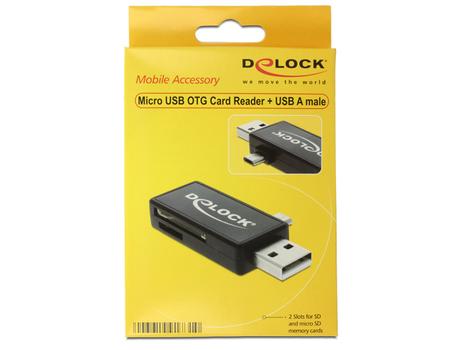 DELOCK Card Reader OTG SD + micro SD f?r Smartphones (91731)