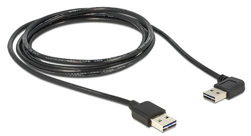 DELOCK USB Kabel A -> A St/St 1.00m 90°gew. sw Easy USB (83464)