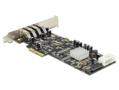 DELOCK PCI-Express x4 V2.0, USB 3.0, 4x USB, Molex, inkl lavprof brack (89365)