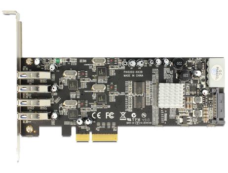 DELOCK PCI-Express x4 V2.0, USB 3.0, 4x USB, Molex, inkl lavprof brack (89365)
