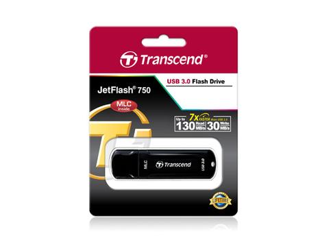 TRANSCEND d JetFlash Endurance Series 750 - USB flash drive - 32 GB - USB 3.0 - piano black (TS32GJF750K)