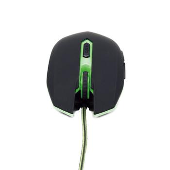 GEMBIRD gaming optical mouse 2400 DPI, 6-button, USB, black with green backlight (MUSG-001-G)