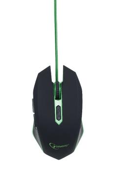 GEMBIRD gaming optical mouse 2400 DPI, 6-button, USB, black with green backlight (MUSG-001-G)