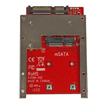 StarTech mSATA SSD to 2.5in SATA Adapter Converter - mSATA to SATA Adapter for 2.5in bay with Open Frame Bracket and 7mm Drive Height (SAT32MSAT257) - Diskkontroller - SATA 6Gb/s - SATA 6Gb/s (SAT32MSAT257)