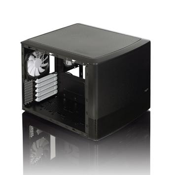 Fractal Design Node 804 - Desktop - mikro ATX - ingen strømforsyning - børstet aluminiumssvart - USB/lyd (FD-CA-NODE-804-BL-W)