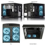Fractal Design Node 804 - Desktop - mikro ATX - ingen strømforsyning - børstet aluminiumssvart - USB/lyd (FD-CA-NODE-804-BL-W)