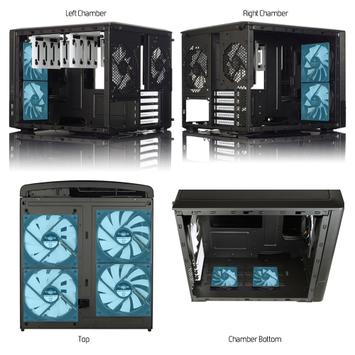 Fractal Design Node 804 - Desktop - mikro ATX - ingen strømforsyning - børstet aluminiumssvart - USB/lyd (FD-CA-NODE-804-BL-W)