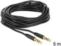 DELOCK Stereo Jack Cable 3.5 mm 4 pin male to male 5 m black (83438)