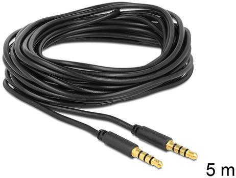 DELOCK Stereo Jack Cable 3.5 mm 4 pin male to male 5 m black (83438)