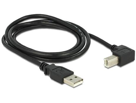 DELOCK USB Kabel A -> B St/St 1.00m 90°gew. sw (83519)