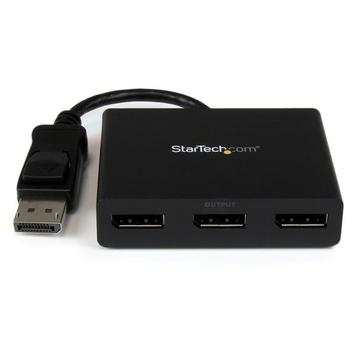 StarTech 3 Port DisplayPort MST Hub - 4K 30Hz - DisplayPort to DisplayPort Multi Monitor Splitter for 3 DP Monitor Setup (MSTDP123DP) - Videosplitter - stasjonær - AC 100/230 V (MSTDP123DP)