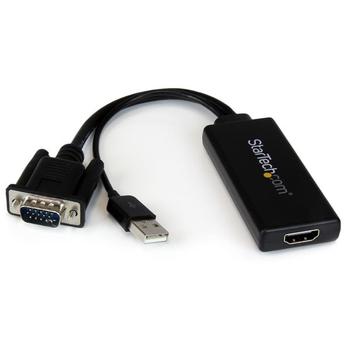 STARTECH VGA to HDMI Portable Adapter Converter w/ USB Power & Audio (VGA2HDU)