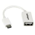 STARTECH WHITE MICRO USB MALE TO USB FEMALE OTG HOST CABLE - 5IN CABL