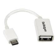 StarTech 5in White Micro USB to USB OTG Host Adapter M/F - USB-adapter - USB (hunn) til Micro-USB type B (hann) - USB 2.0 OTG - 12.7 cm - hvit