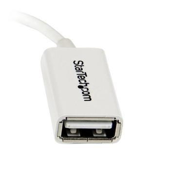 StarTech 5in White Micro USB to USB OTG Host Adapter M/F - USB-adapter - USB (hunn) til Micro-USB type B (hann) - USB 2.0 OTG - 12.7 cm - hvit (UUSBOTGW)