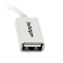 STARTECH WHITE MICRO USB MALE TO USB FEMALE OTG HOST CABLE - 5IN CABL (UUSBOTGW)