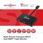 CLUB 3D MST HUB 3-1 HDMI Max resolution 4Kx2K 30 Hz 24 bpp (DP1.2a) and 1920x1080(FHD) 240Hz 24bpp (CSV-5300H)