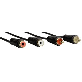 HAMA audiokabel 2xRCA-2xRCA forlengning Gull Svart 3m (00122286)