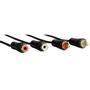HAMA audiokabel 2xRCA-2xRCA forlengning Gull Svart 3m (00122286)